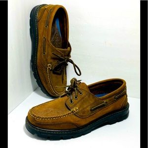 Lee Amazonas men's boat shoes  Sz 9M  Real Leather  Brown Excellent condition